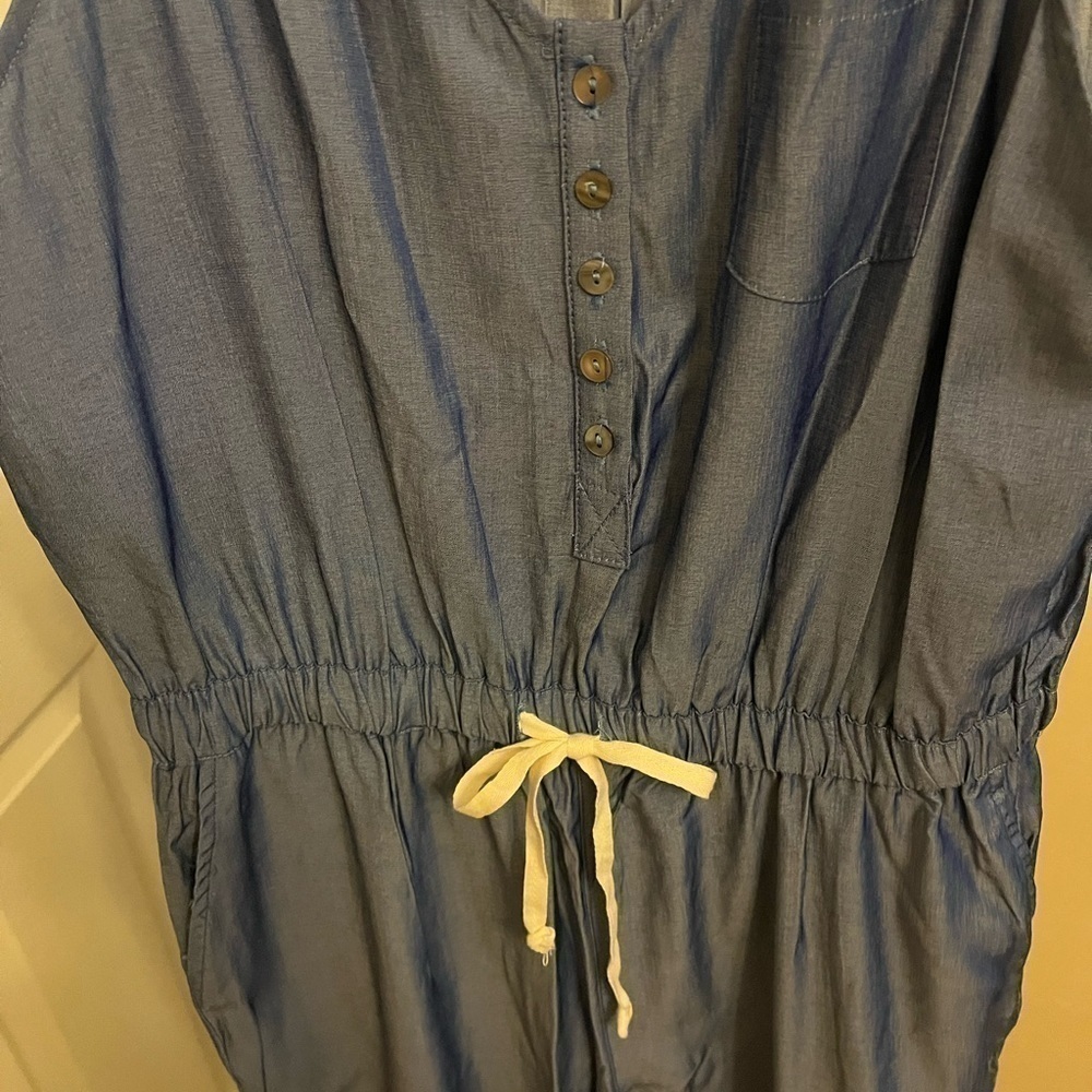 Nwot Chambray Jumpsuit With Drawstring Waist Size… - image 5